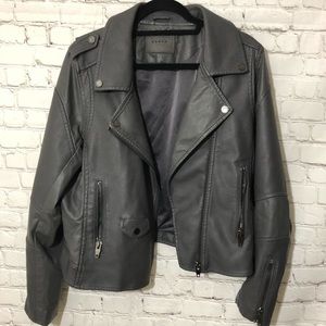 Blank NYC grey leather jacket